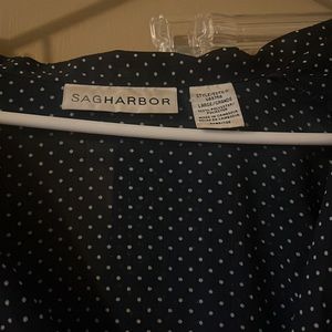 Dark blue white polkadots two piece set